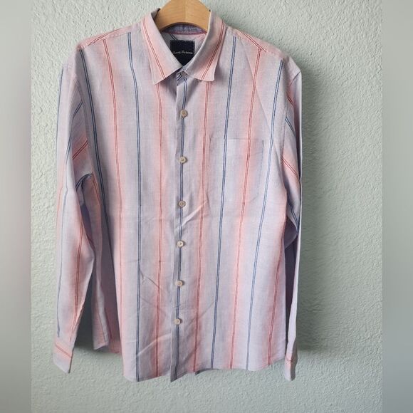 Tommy Bahama shirt linen blend long sleeve button down shirt - Picture 3 of 11